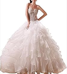 Lace-Up Sweetheart Organza  Ball Gown  Dress