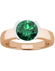 1.10 Ct Round Green SI1/SI2 Diamond 14K Rose Gold Ring