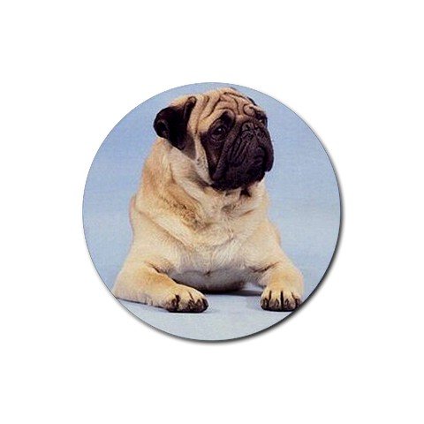 Pug Rubber Round Coaster (4 pack)