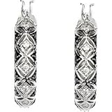 Gorgeous Black and White Diamond Earrings with Diamond-Back Snake Pattern