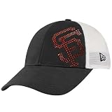 New Era San Francisco Giants Ladies Black-White Jersey Shimmer Rhinestone Mesh Back Adjustable Hat