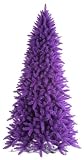 7.5 Foot, Pre Lit Artificial Christmas Tree, Purple, Clear Slim