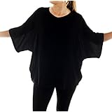 WeBeBop Womens Plus Size Solid Black Flat Rayon Shell Top