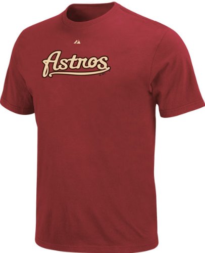 MLB Houston Astros Adult Short Sleeve Basic Tee (Bright Garnet, Small)