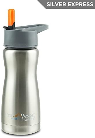 New Frost Kids 13oz Insulated Bottle with Straw Top, Silver Express