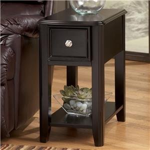 Contemporary Chair Side End Table Dark Finish