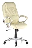 Buerostuhl24 621250 Bürostuhl / Chefsessel Riviera PU-Leder, creme