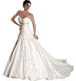 Faironly J5 White Ivory Sweetheart Wedding Dress Bride Gown (M, Ivory)
