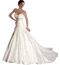 Hot Sale Faironly J5 White Ivory Sweetheart Wedding Dress Bride Gown (M, Ivory)