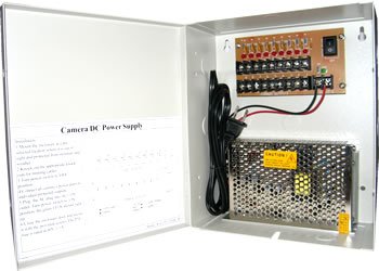 Q1C1 9 CH-10Amp 12V DC PTC Fuse reset table Power supply box for security cameras