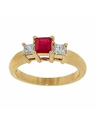 14K Yellow Gold Ruby and Diamond Ring -- LIFETIME WARRANTY