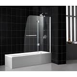 Aqua Tub Door Trim Finish: Chrome, Glass Finish: Frosted, Wall Installation: Left