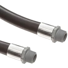 Goodyear EP Flexsteel Hardwall Nitrile Rubber Petroleum Hose Assembly, NPT Male x NPT Male Connection