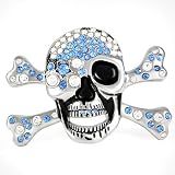 Hip Hop Wholesale - SKULL AND BONES BLUE BELT BUCKLE