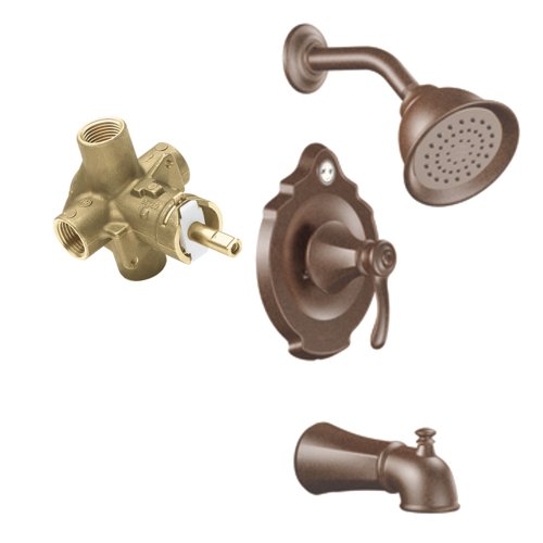 Moen T2503ORB-2510 Vestige Posi-Temp Tub and Shower Trim Kit with Lever Handle and Valve, Oil Rubbed Bronze