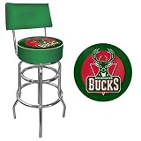 Milwaukee Bucks NBA Padded Swivel Bar Stool with Back