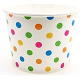 4 oz Paper Ice Cream Cups - 1,000 / Case (Polka Dot)