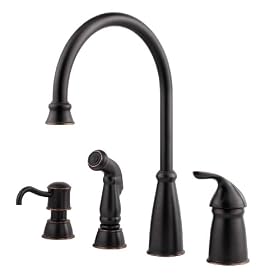 Pfister F0264CBY Avalon High-Arc 4-Hole Single Control Kitchen Faucet, Tuscan Bronze