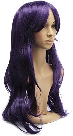 LeWang 28" Long Big Wave Wig Heat Resistant Cosplay Curly Wig for Girls Ladies Women (Purple)