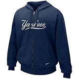 Nike New York Yankees Navy Blue Tackle Twill Full Zip Hoody Sweatshirt