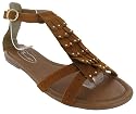 232 Ladies Tan Gladiator Tassle Sandals Womens Sizes 3-8