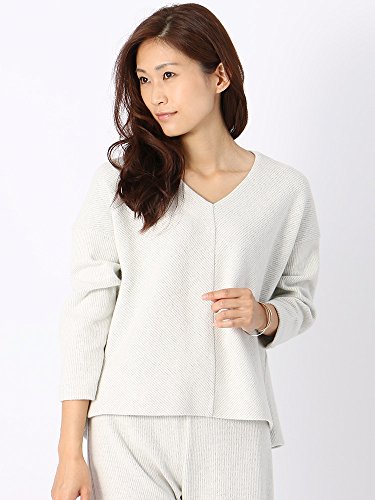 (ユニバーサルランゲージ) la SPLENDINA/ウールニット×コットンジャージー Vネックプルオーバー オフホワイト