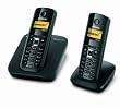 Gigaset A580 Duo Schnurlostelefon mit zus�tzlichem Mobilteil (3,61 cm (1.42 Zoll) Grafik-Display, Freisprechfunktion) pianoschwarz