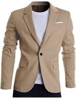 FLATSEVEN Mens Slim Fit Casual Premium Blazer Jacket