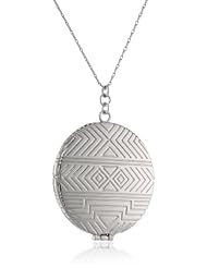 House of Harlow 1960 Silver Medallion Locket Pendant Necklace, 28"