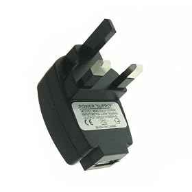 Kubik USB Charger 500mA for all Kubik MP3 Players. Edge II, Evo, Roca, Neo (UK 3-PIN)