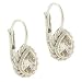 Sterling Silver Diamond cz Teardrop Lever Back LeverBack Earrings