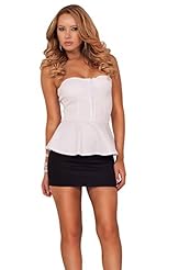 Sexy Strapless Peplum  Sweetheart Princess Seams   Waistline Cocktail Short Club Dress/Party Dress/Mini Dress  With Ruffles