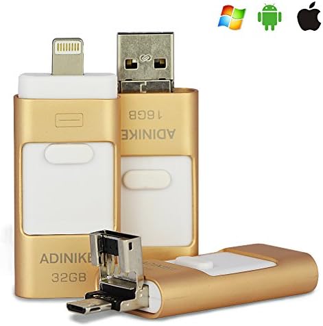 ADINIKE [iOS9 Compatible] Mobile USB Flash Drive with Lightning Connector for iPad 4/Air/Mini, iPod Touch 5, iPhone 5 5S 5C 6 6 Plus,Android system 8G