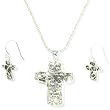 Christian Cross - Crucifix design - Earrings and Pendant Necklace Set - High quality christain jewelry etched with prayer. Hypo-allergenic. High Quality (Lord Jesus Christ cross / crucifix design Jewelry).