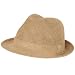 New Woven Linen Poly Fedora Tribly Gangter Hat Natural Belt Dance M/l Medium / Large