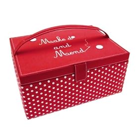 Button It Large Sewing Box - Red Polka Dot 316