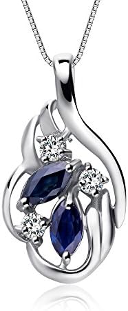 S925 Sterling Silver With Oval-Cut Natural Blue Sapphire Gemstone Necklace Pendant For Women