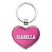 Metal Keychain Key Chain Ring Pink I Love Heart Name E-I - Isabella