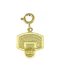 Dazzlers Solid 14k Gold Basketball Ball and Board Charm Pendant Available in three colors from jewelsberry (weights: 1.7 grams only)