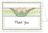 3D 2 Peas In a Pod Boys Baby Thank You Cards - Set of 20