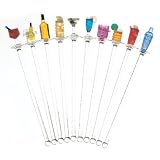 Search : Prodyne S-10-H Happy Hour Swizzle Sticks. Clear Shafts, Set of 10