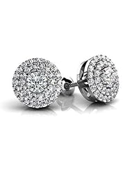 1.80 ct Ladys Round Cut Diamond Stud Earrings in 18 karat White Gold