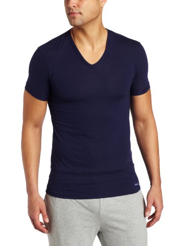 Calvin Klein Mens Micro Modal Short Sleeve V Neck
