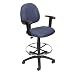 Boss Drafting Stool with Adjustable Arms  and Footring, Blue