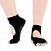 Pack of 4 Yoga Socks,Non Skid Non Slip Toeless Grip Cotton Socks - size Small/Medium