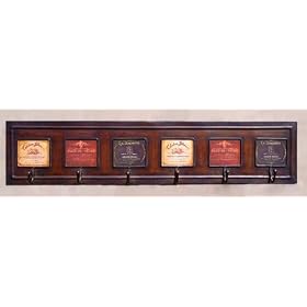 OLD World French Paris Wine Label Coat Rack Hooks