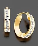 14k Gold Diamond Accent Hoop Earring