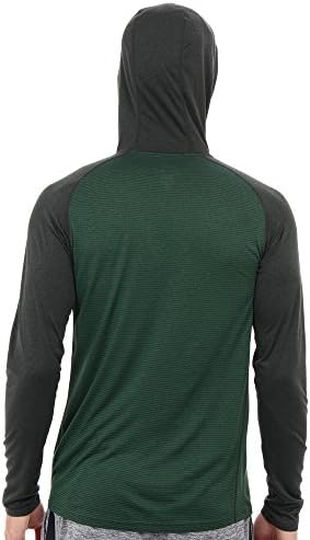 Nike Mens Dri-Fit Touch Pullover Hoodie Striped Shirt Green/Grey
