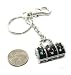 FUN Black with Colorful Crystals Suitcase/Bag Charm Key Chain with Lobster Claw Clasp and Key Ring