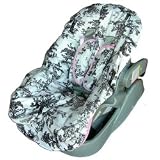 Minky Paradise Toile Pink Toddler Car Seat Cover